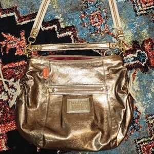 Coach Gold Leather Poppy Handbag !